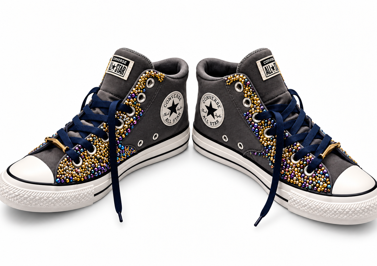 Custom Atlanta Converse Shoes, Rhinestone Bling Sneakers, Embellished Chuck Taylor Shoes, ATL Statement Sneakers, Custom Crystal Shoes