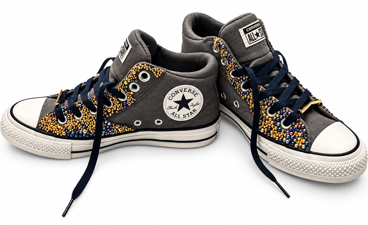 Custom Atlanta Converse Shoes, Rhinestone Bling Sneakers, Embellished Chuck Taylor Shoes, ATL Statement Sneakers, Custom Crystal Shoes